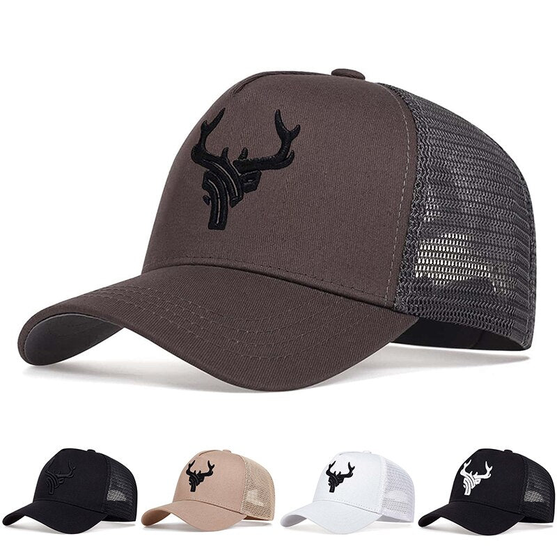 Unisex Antler Embroidered Mesh Baseball Cap by HitMyNeed