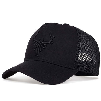 Unisex Antler Embroidered Mesh Baseball Cap black by HitMyNeed