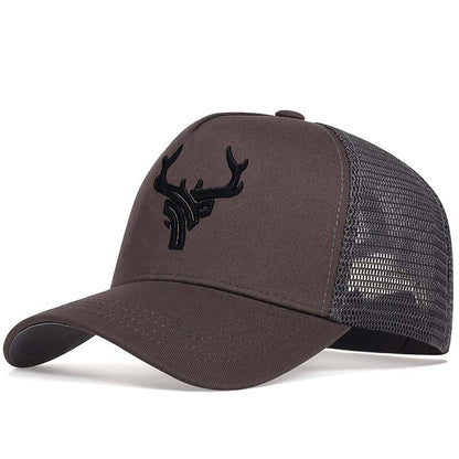 Unisex Antler Embroidered Mesh Baseball Cap brown by HitMyNeed