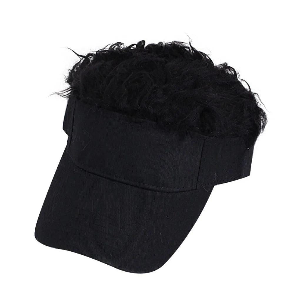 Unisex Baseball Cap with Spiked Faux Hair Visor black by HitMyNeed