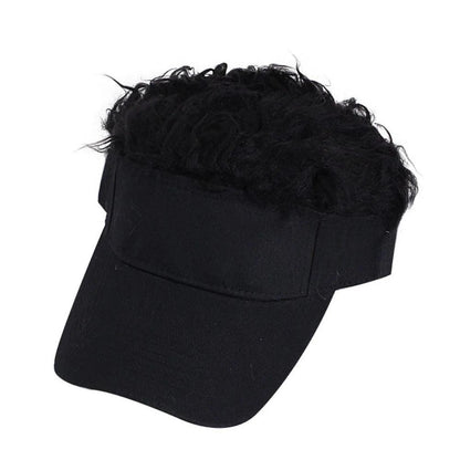 Unisex Baseball Cap with Spiked Faux Hair Visor black by HitMyNeed