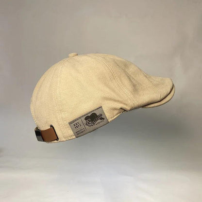 Unisex British Ivy Cap Cotton Linen Adjustable khaki by HitMyNeed