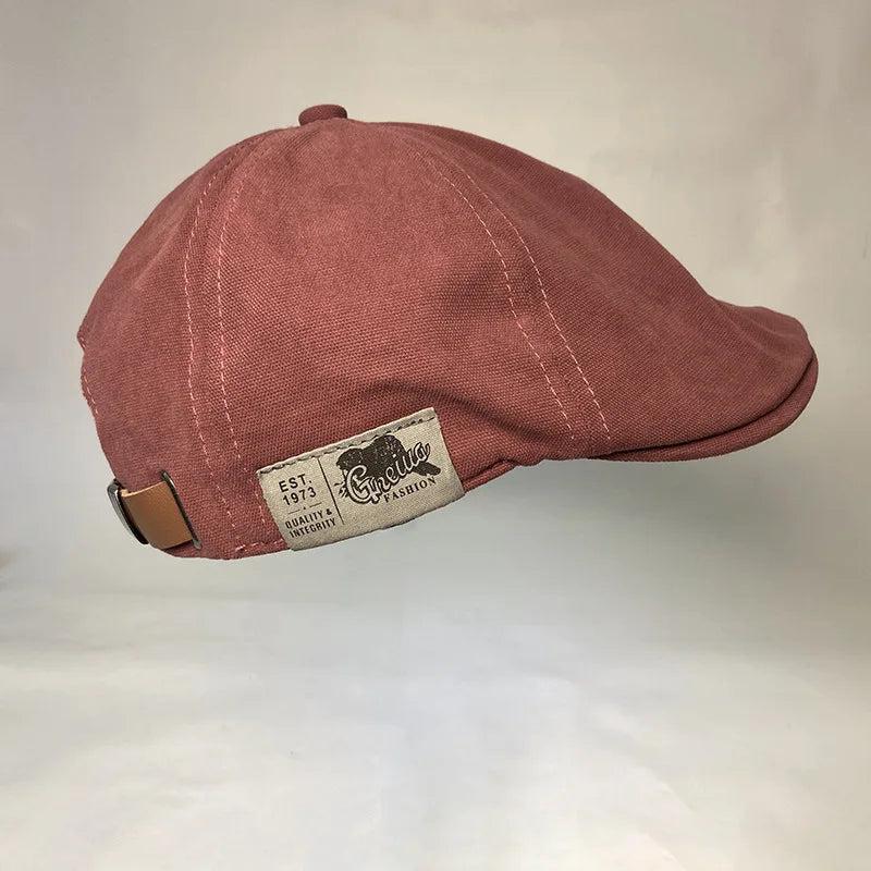 Unisex British Ivy Cap Cotton Linen Adjustable red-wine by HitMyNeed