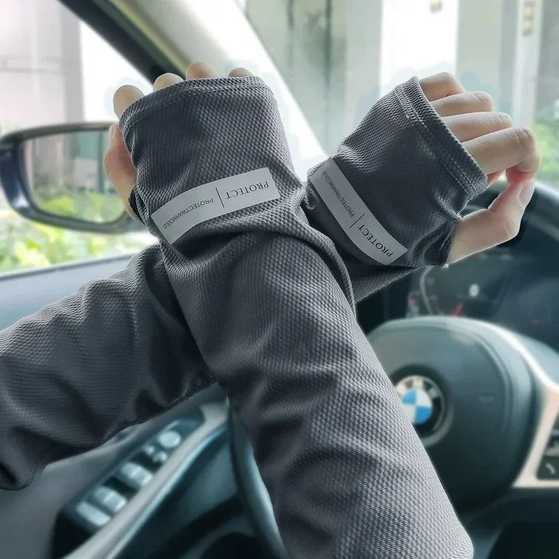 Unisex Cooling UV Protection Arm Sleeves for Outdoor Sports by HitMyNeed
