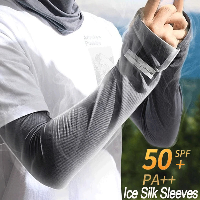 Unisex Cooling UV Protection Arm Sleeves for Outdoor Sports by HitMyNeed