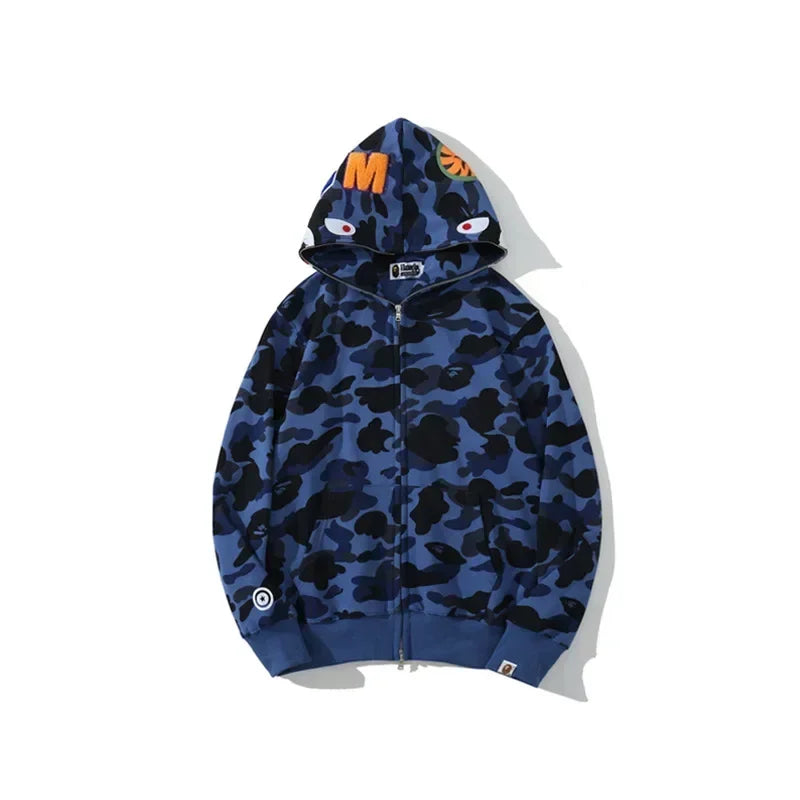 Unisex Cotton Shark Camouflage Zipper Hoodie 1.0 xxxl by HitMyNeed