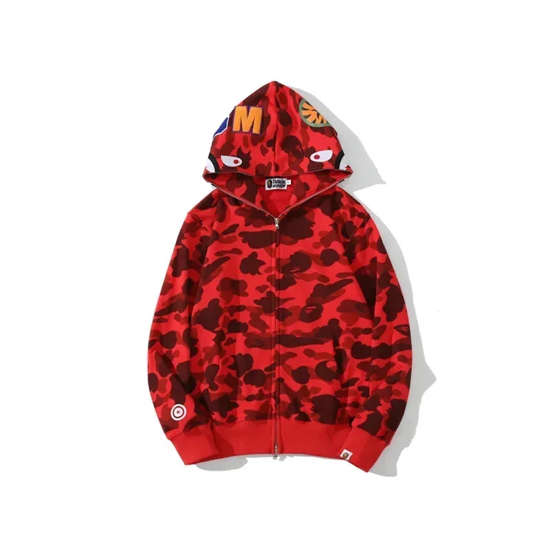 Unisex Cotton Shark Camouflage Zipper Hoodie 2.0 xl by HitMyNeed