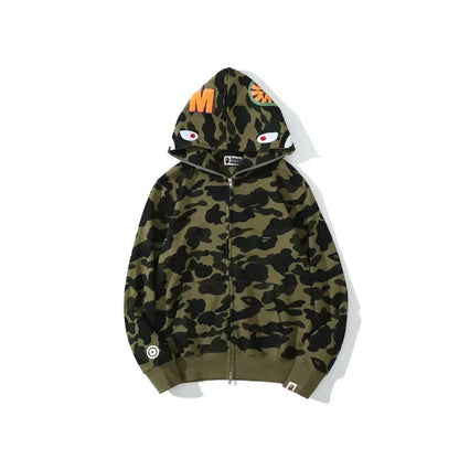 Unisex Cotton Shark Camouflage Zipper Hoodie 3.0 xxxl by HitMyNeed