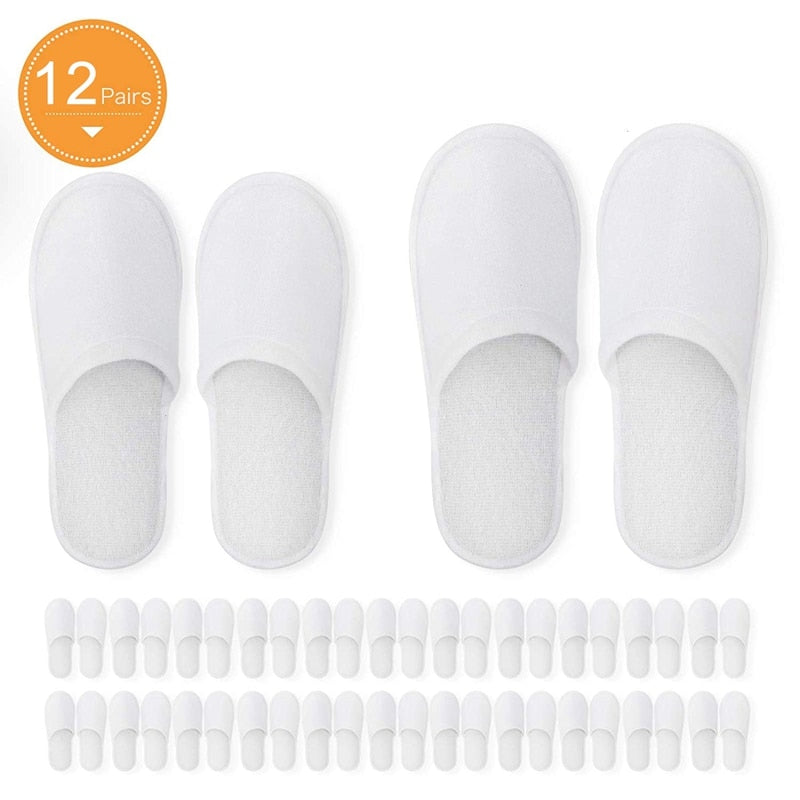 Unisex Disposable Slippers, 12 Pairs by HitMyNeed