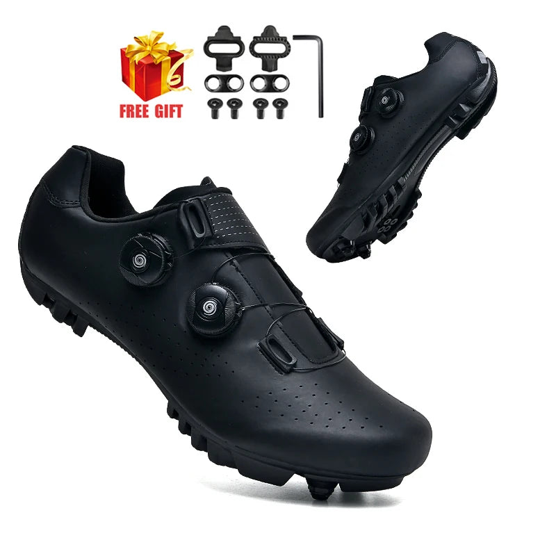 Unisex Flat MTB Cycling Shoes with Cleat Compatibility black-mtb-cleat 46.0 by HitMyNeed