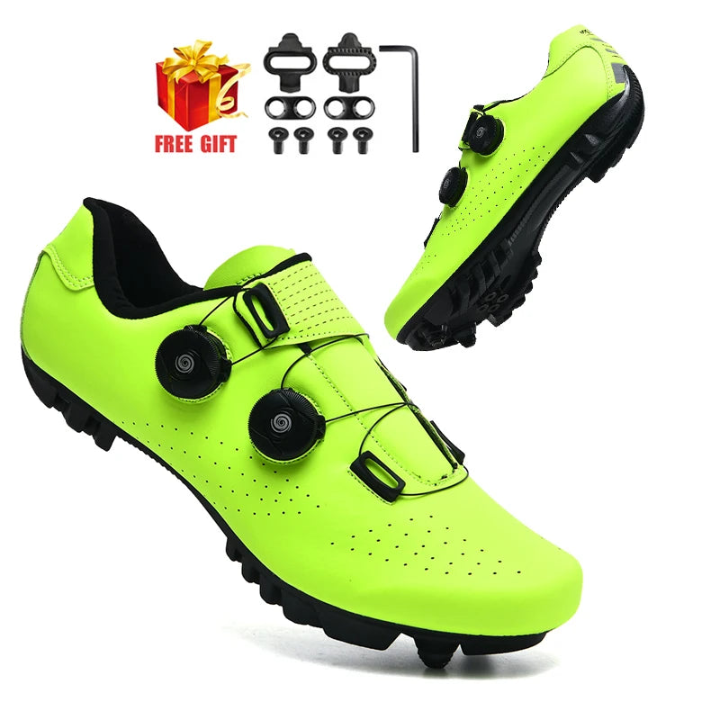Unisex Flat MTB Cycling Shoes with Cleat Compatibility green-mtb-cleat 38.0 by HitMyNeed