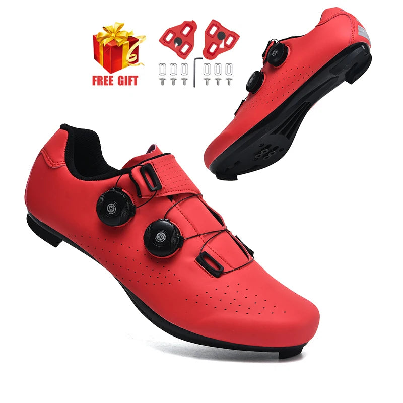 Unisex Flat MTB Cycling Shoes with Cleat Compatibility red-road-cleat 47.0 by HitMyNeed