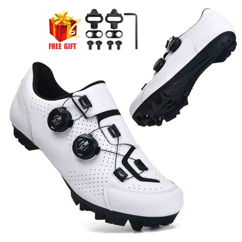 Unisex Flat MTB Cycling Shoes with Cleat Compatibility s1-white-mtb-cleat 39.0 by HitMyNeed