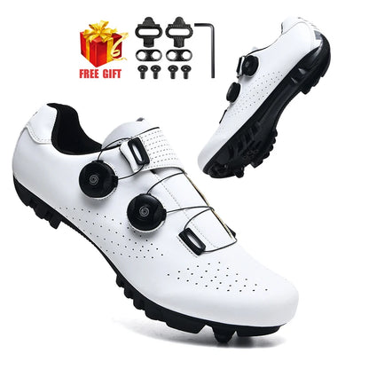 Unisex Flat MTB Cycling Shoes with Cleat Compatibility white-mtb-cleat 46.0 by HitMyNeed