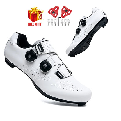 Unisex Flat MTB Cycling Shoes with Cleat Compatibility white-road-cleat 39.0 by HitMyNeed