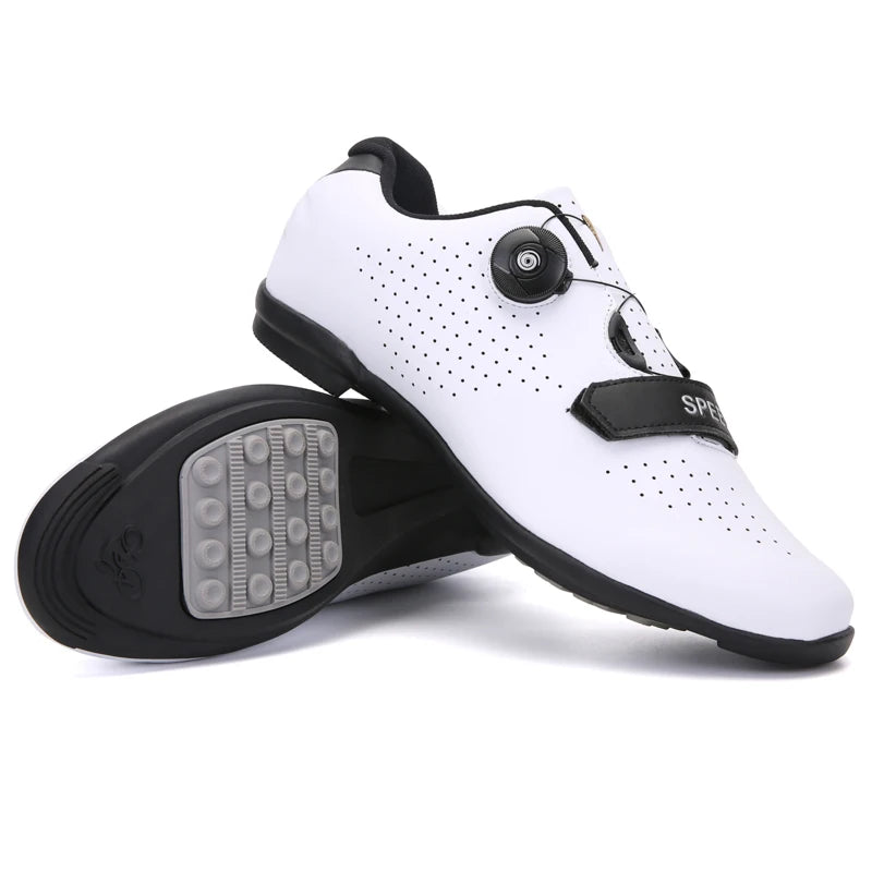 Unisex Flat MTB Cycling Shoes with Cleat Compatibility white-rubber-sole 45.0 by HitMyNeed