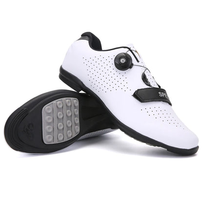 Unisex Flat MTB Cycling Shoes with Cleat Compatibility white-rubber-sole 45.0 by HitMyNeed