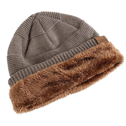 Unisex Fur Lined Slouchy Knit Winter Beanie by HitMyNeed