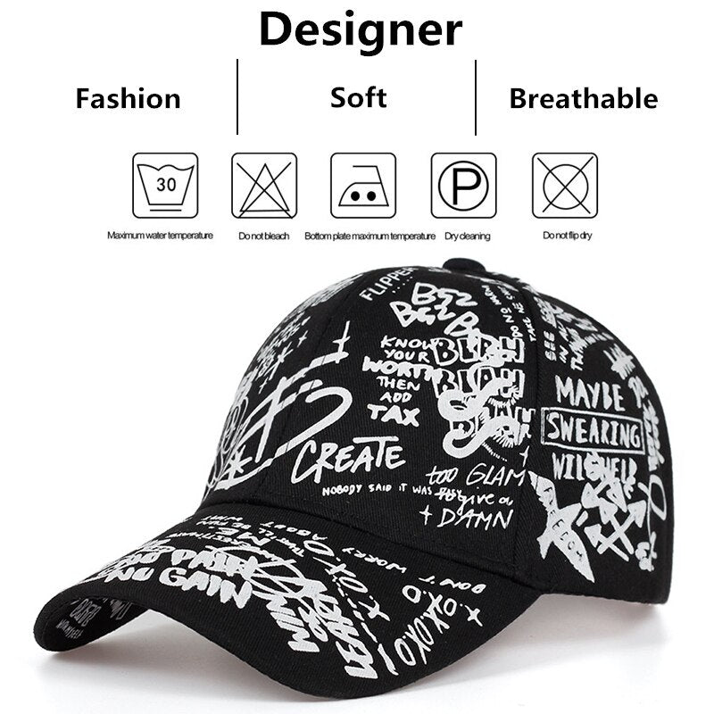 Unisex Geometric Letter Snapback Baseball Cap by HitMyNeed