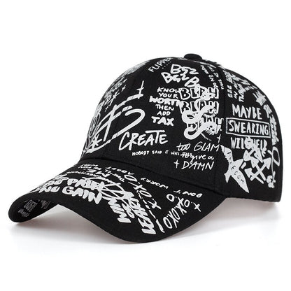 Unisex Geometric Letter Snapback Baseball Cap black adjustable by HitMyNeed