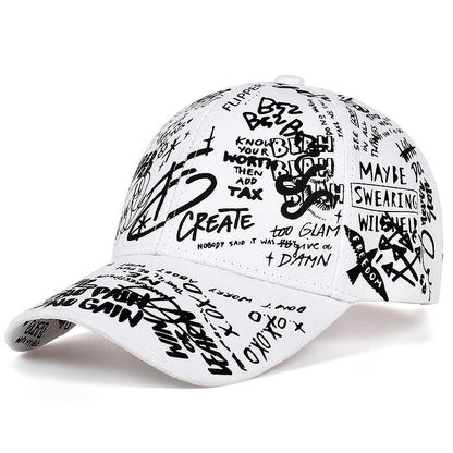 Unisex Geometric Letter Snapback Baseball Cap white adjustable by HitMyNeed