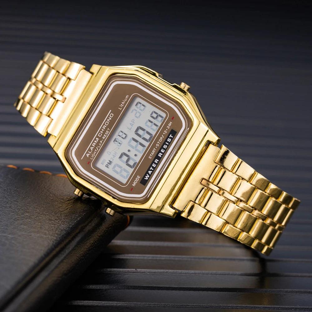 Unisex Gold LED Digital Sports Watch 212-gold by HitMyNeed