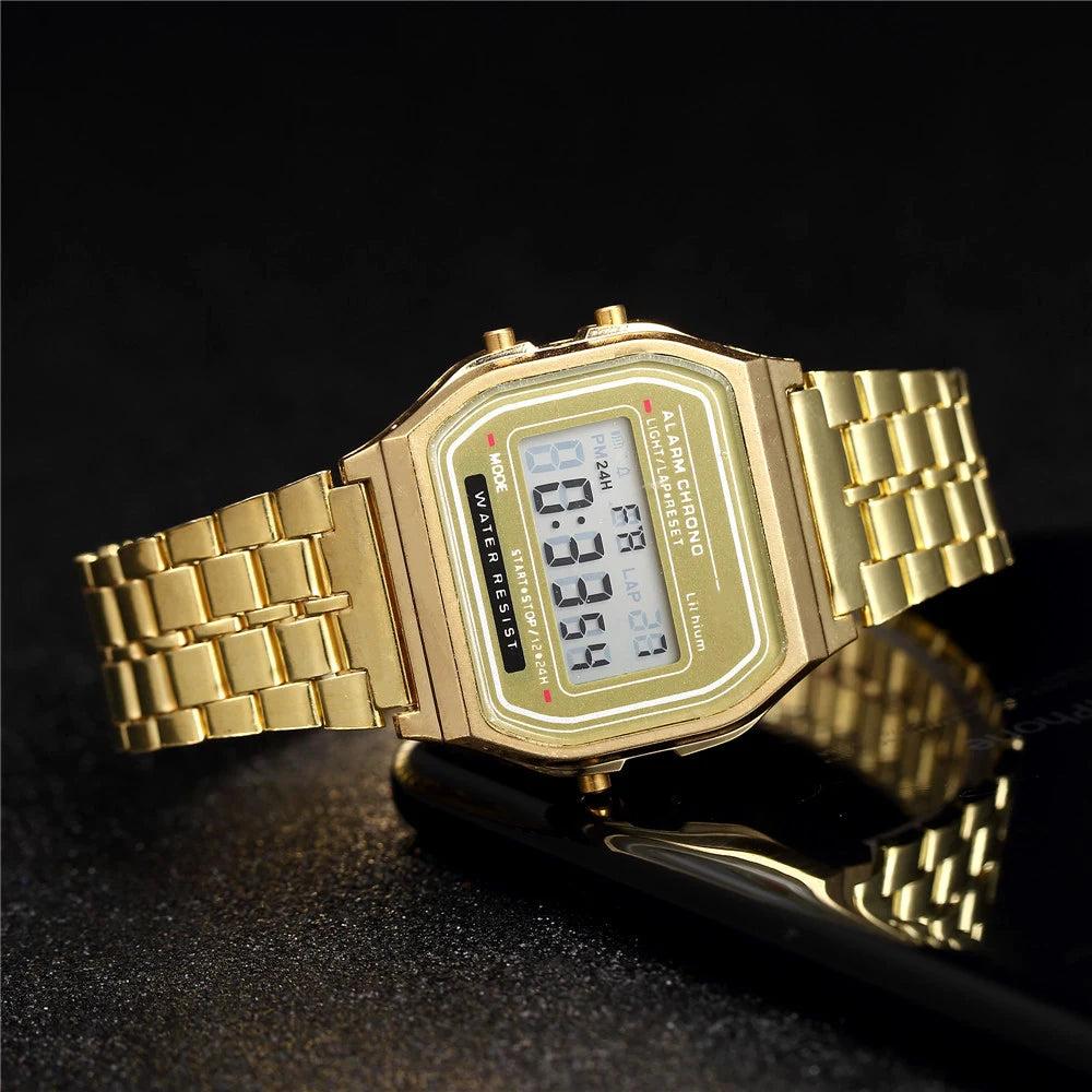 Unisex Gold LED Digital Sports Watch by HitMyNeed