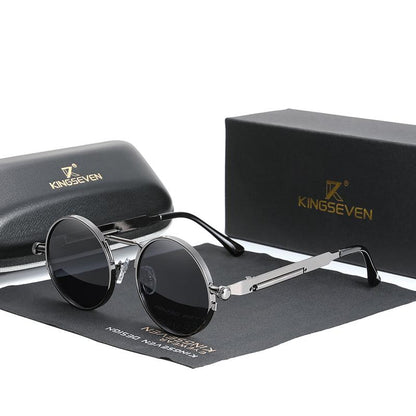 Unisex Gothic Steampunk Polarized Round Sunglasses by HitMyNeed
