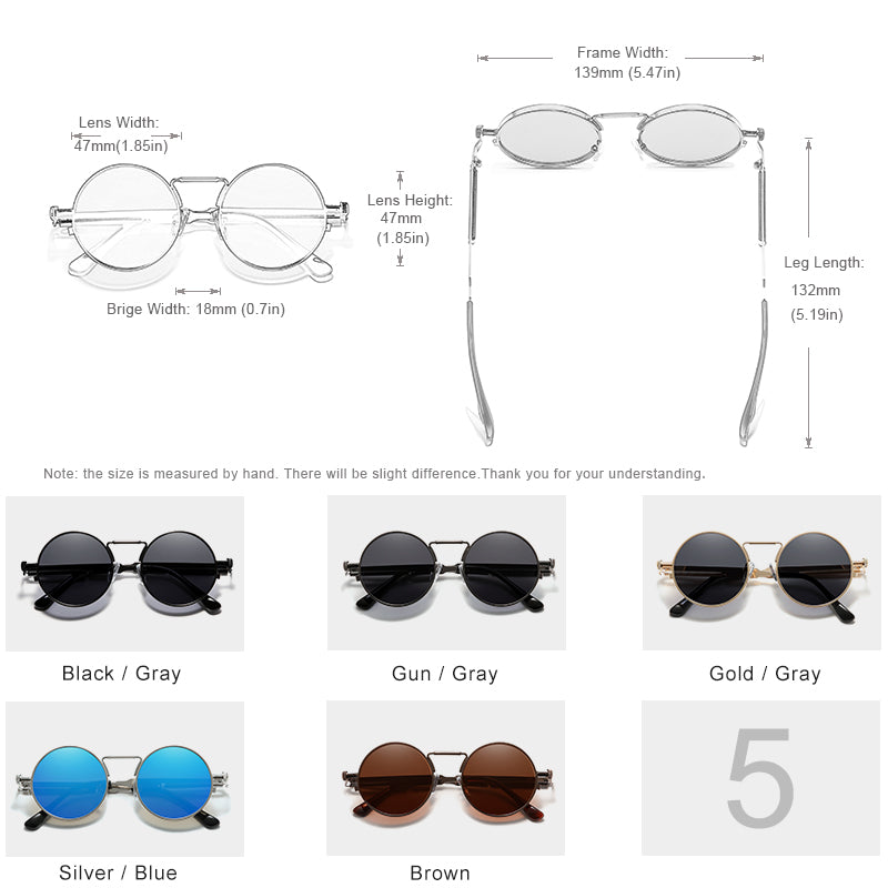 Unisex Gothic Steampunk Polarized Round Sunglasses by HitMyNeed