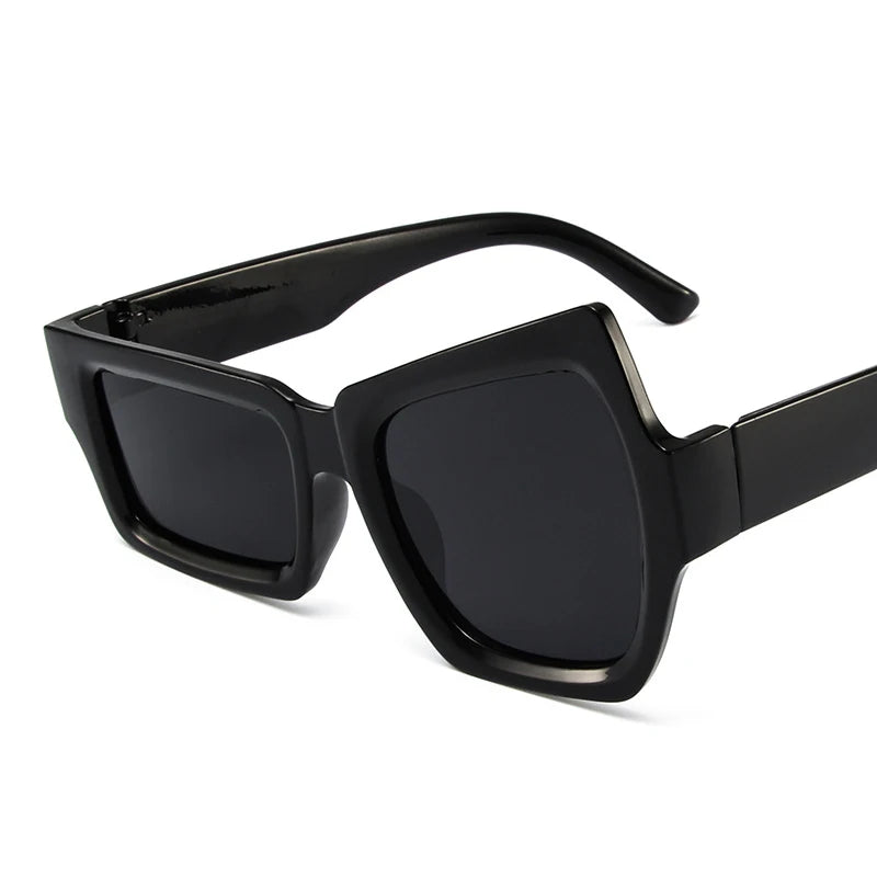 Unisex Irregular Square UV400 Sunglasses black-gray by HitMyNeed
