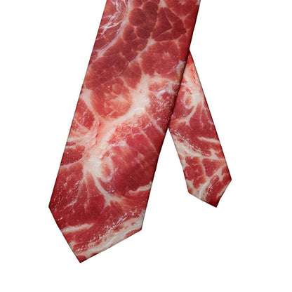 Unisex Meat Print Novelty Tie for Parties & Events by HitMyNeed