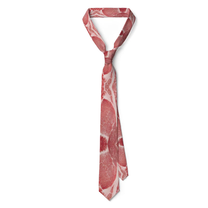 Unisex Meat Print Novelty Tie for Parties & Events by HitMyNeed