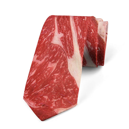 Unisex Meat Print Novelty Tie for Parties & Events style1 by HitMyNeed