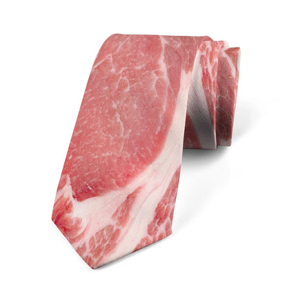 Unisex Meat Print Novelty Tie for Parties & Events style4 by HitMyNeed