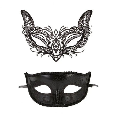 Unisex Metal Fox Eye Masquerade Mask Set h by HitMyNeed