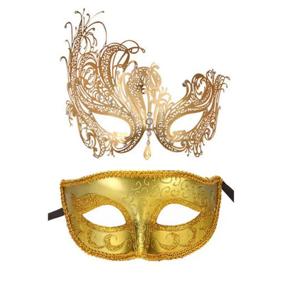 Unisex Metal Fox Eye Masquerade Mask Set l by HitMyNeed