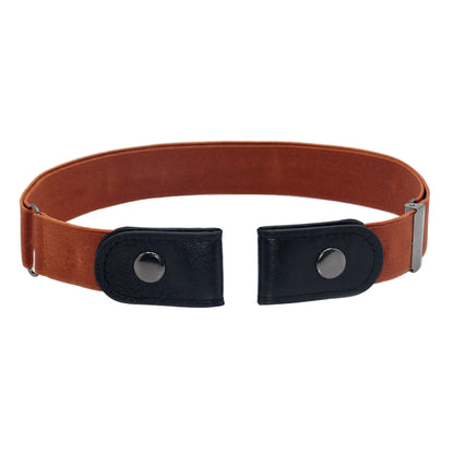 Unisex No-Buckle Elastic Belt for Jeans and Pants brown by HitMyNeed