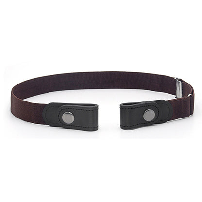 Unisex No-Buckle Elastic Belt for Jeans and Pants coffee by HitMyNeed