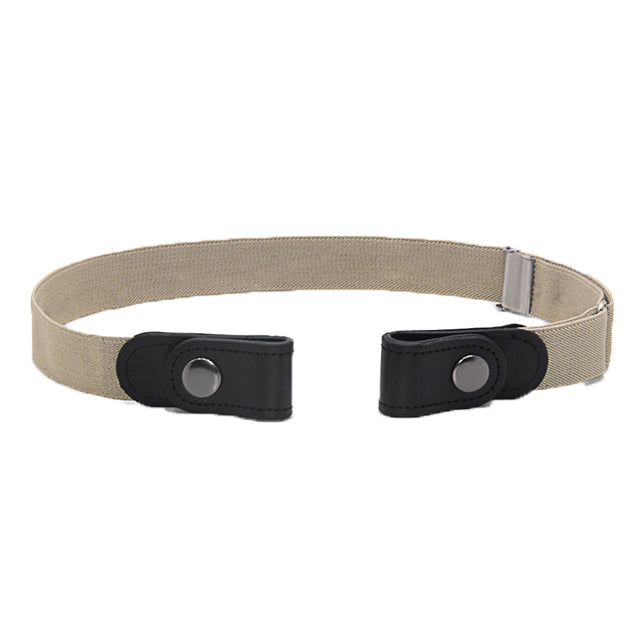 Unisex No-Buckle Elastic Belt for Jeans and Pants khaki by HitMyNeed