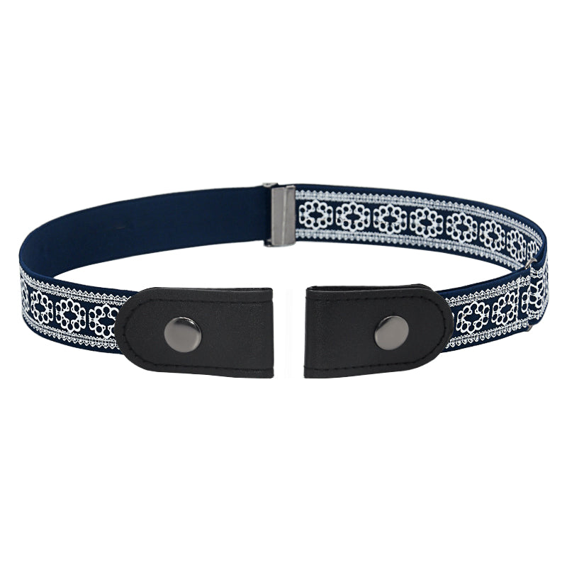 Unisex No-Buckle Elastic Belt for Jeans and Pants navy-with-follower by HitMyNeed