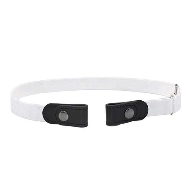 Unisex No-Buckle Elastic Belt for Jeans and Pants white by HitMyNeed