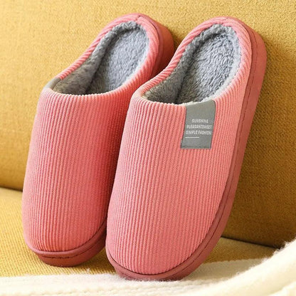 Unisex Plush Indoor Winter Slippers dark-pink-women-size 38-39 by HitMyNeed