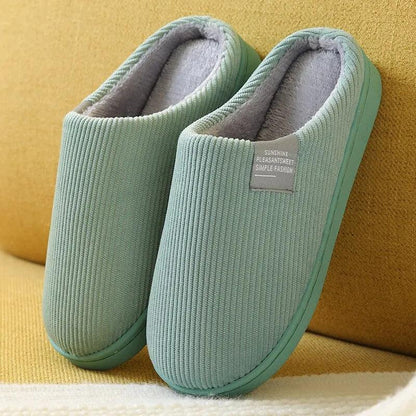 Unisex Plush Indoor Winter Slippers green-women-size 42-43 by HitMyNeed