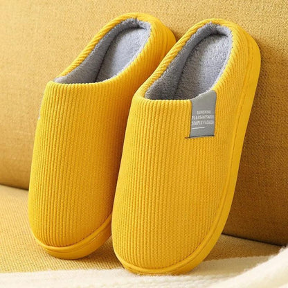 Unisex Plush Indoor Winter Slippers yellow-women-size 36-37 by HitMyNeed