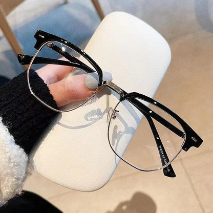 Unisex Polygon Blue Light Blocking Glasses - Black light-black-golden by HitMyNeed