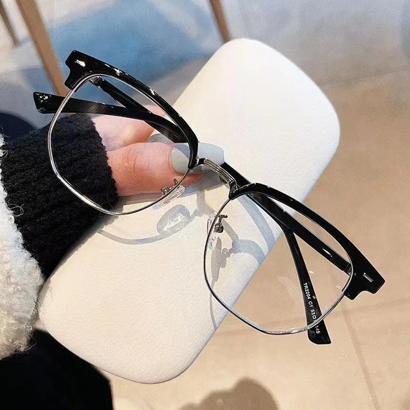 Unisex Polygon Blue Light Blocking Glasses - Black light-black-silver by HitMyNeed