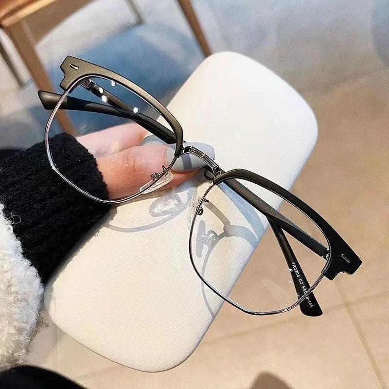 Unisex Polygon Blue Light Blocking Glasses - Black matte-black-silver by HitMyNeed
