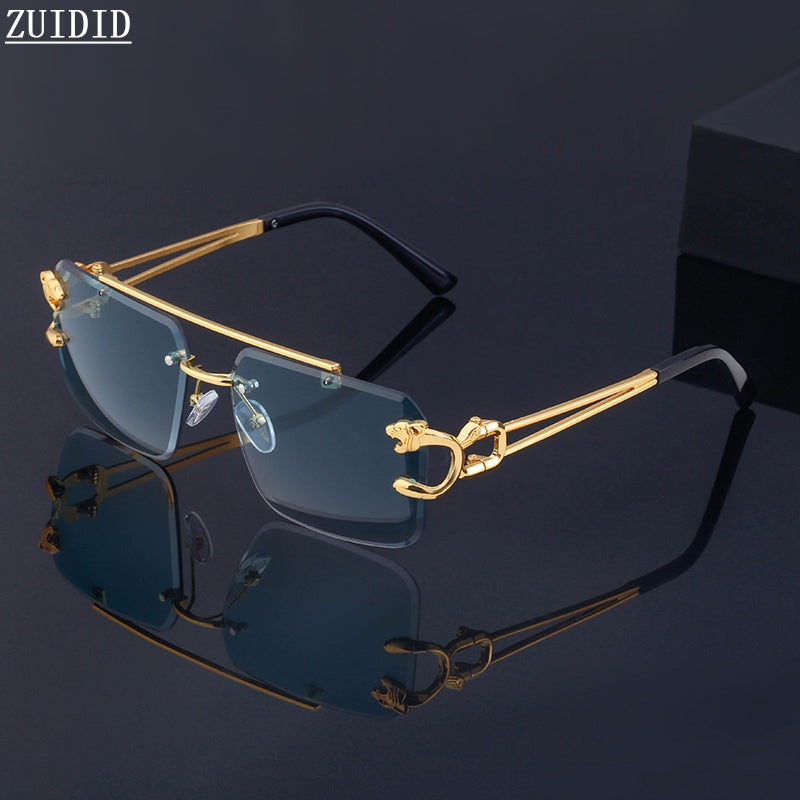 Unisex Retro Rimless Steampunk Sunglasses by HitMyNeed