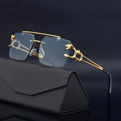 Unisex Retro Rimless Steampunk Sunglasses by HitMyNeed