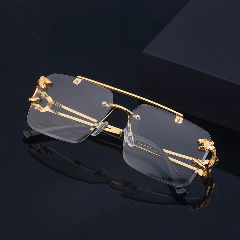 Unisex Retro Rimless Steampunk Sunglasses by HitMyNeed